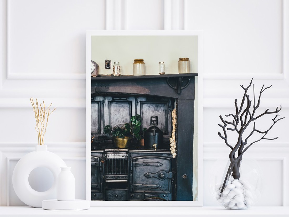Vintage Kitchen Stove Scene