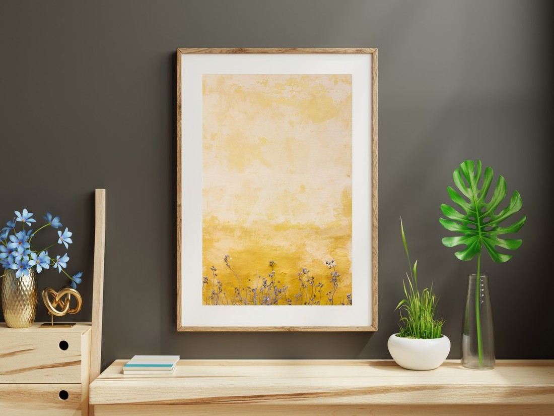 Yellow Wall and Wild Stems