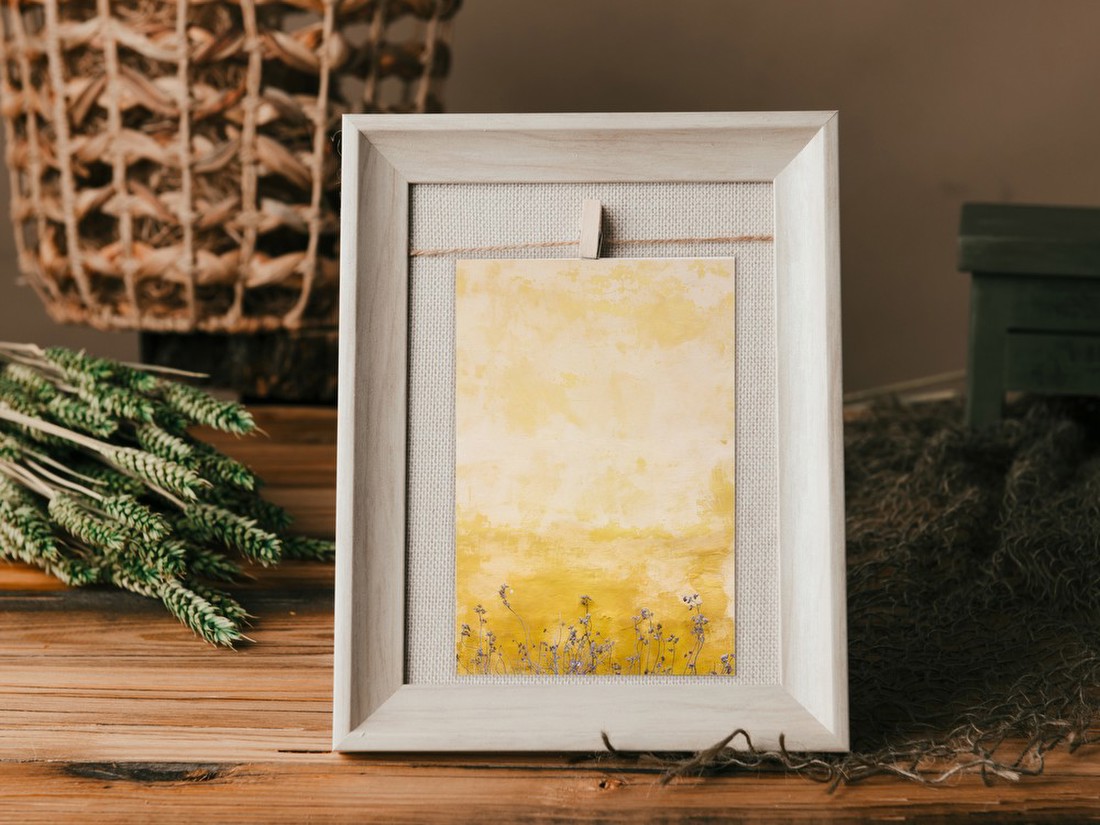 Yellow Wall and Wild Stems