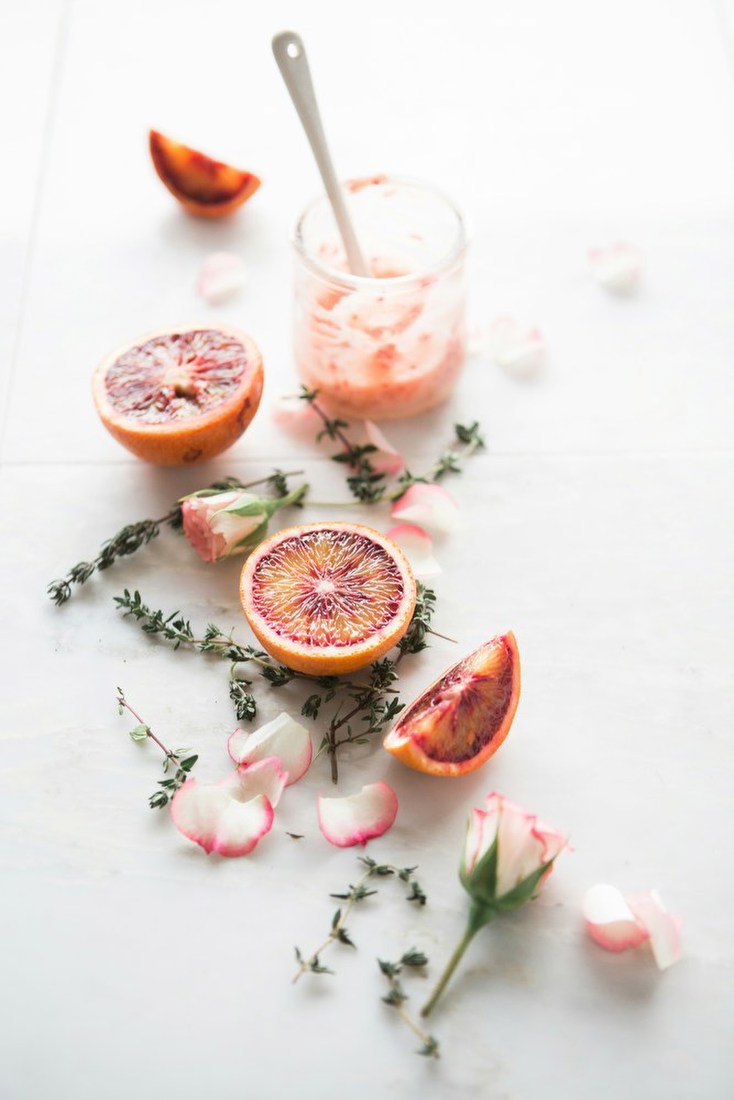 Citrus and Petals Still Life