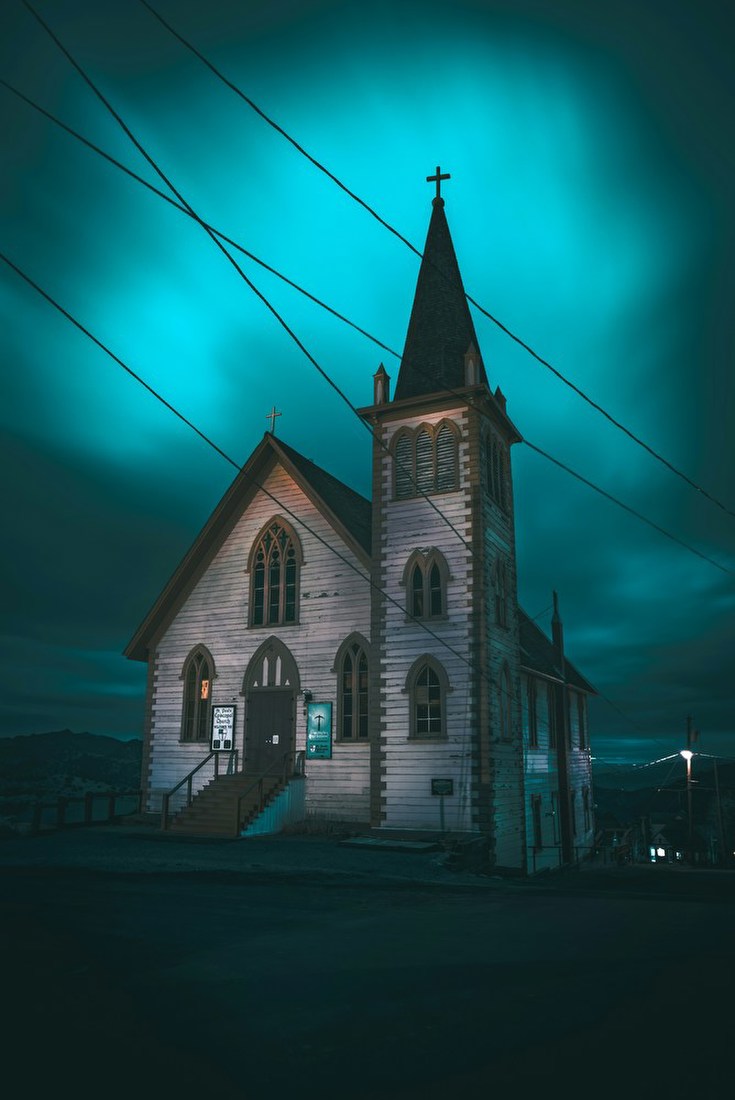 Nighttime Gothic Church Glow