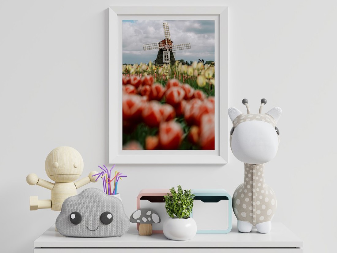 Windmill Among Tulips