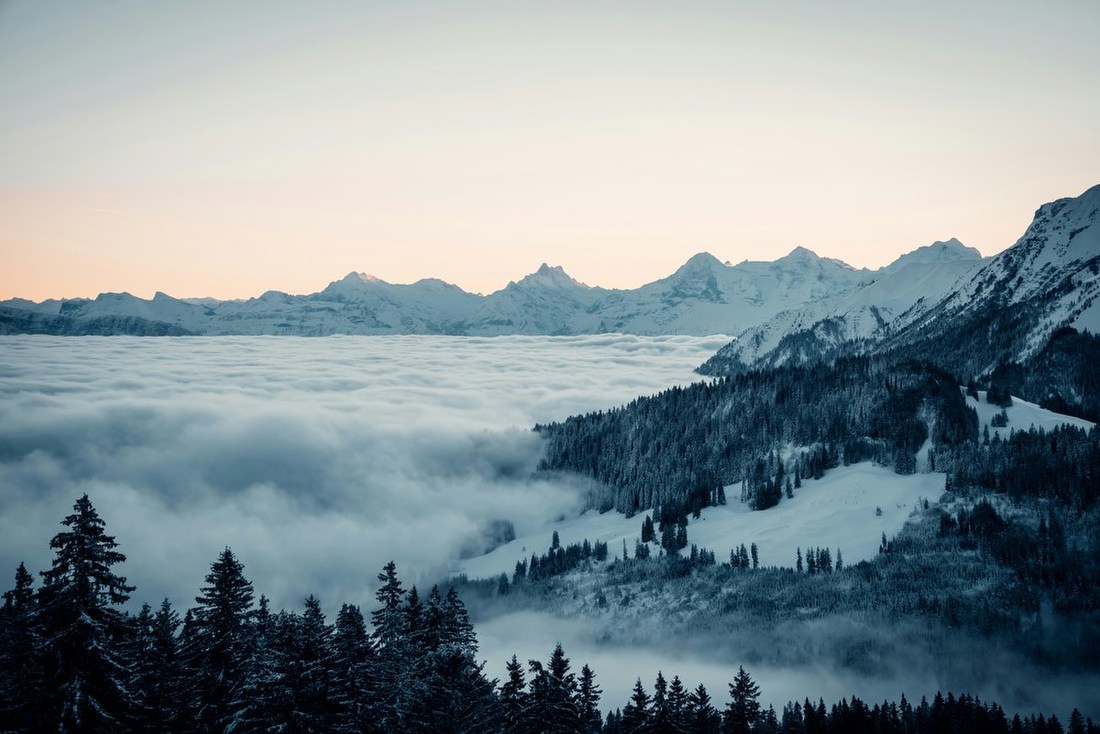 Snowy Mountain Sunrise