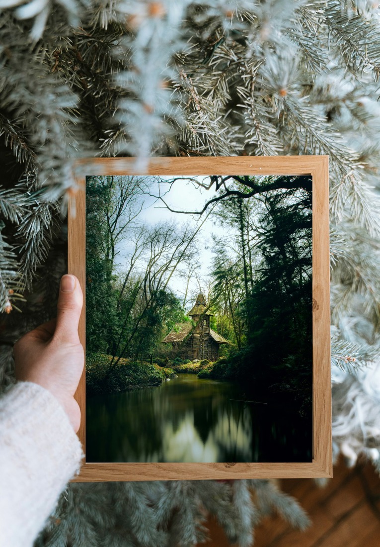 Forest Cabin by the Pond