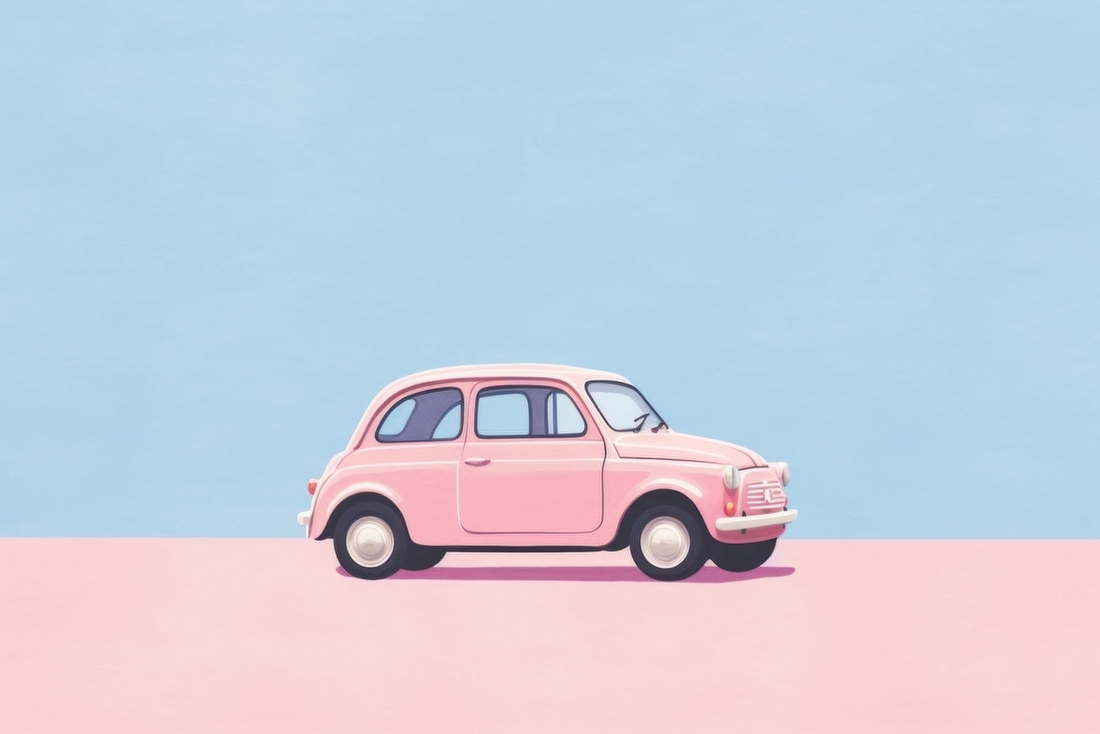Pink Retro Car