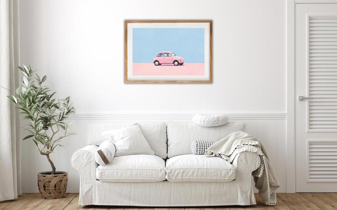 Pink Retro Car