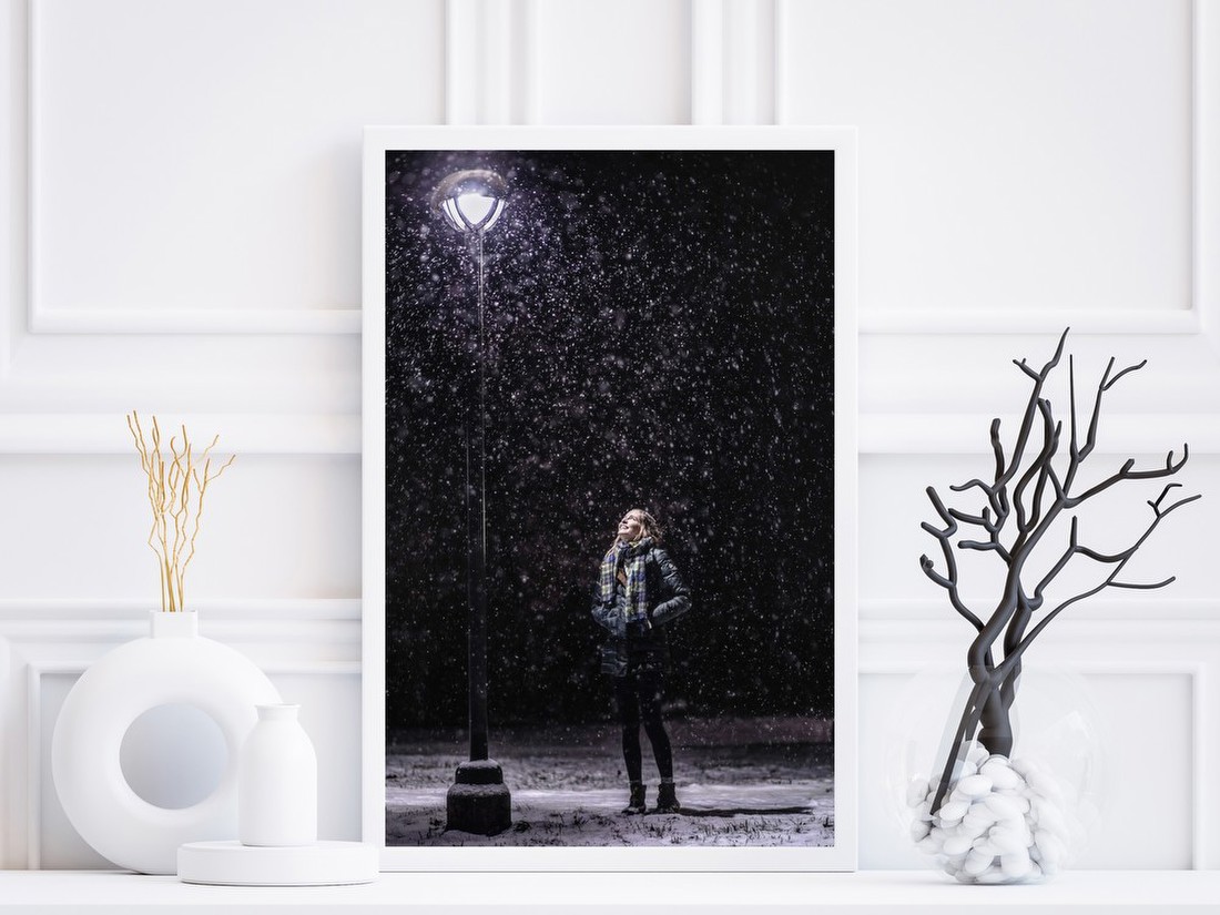 Under the Streetlight Snowfall