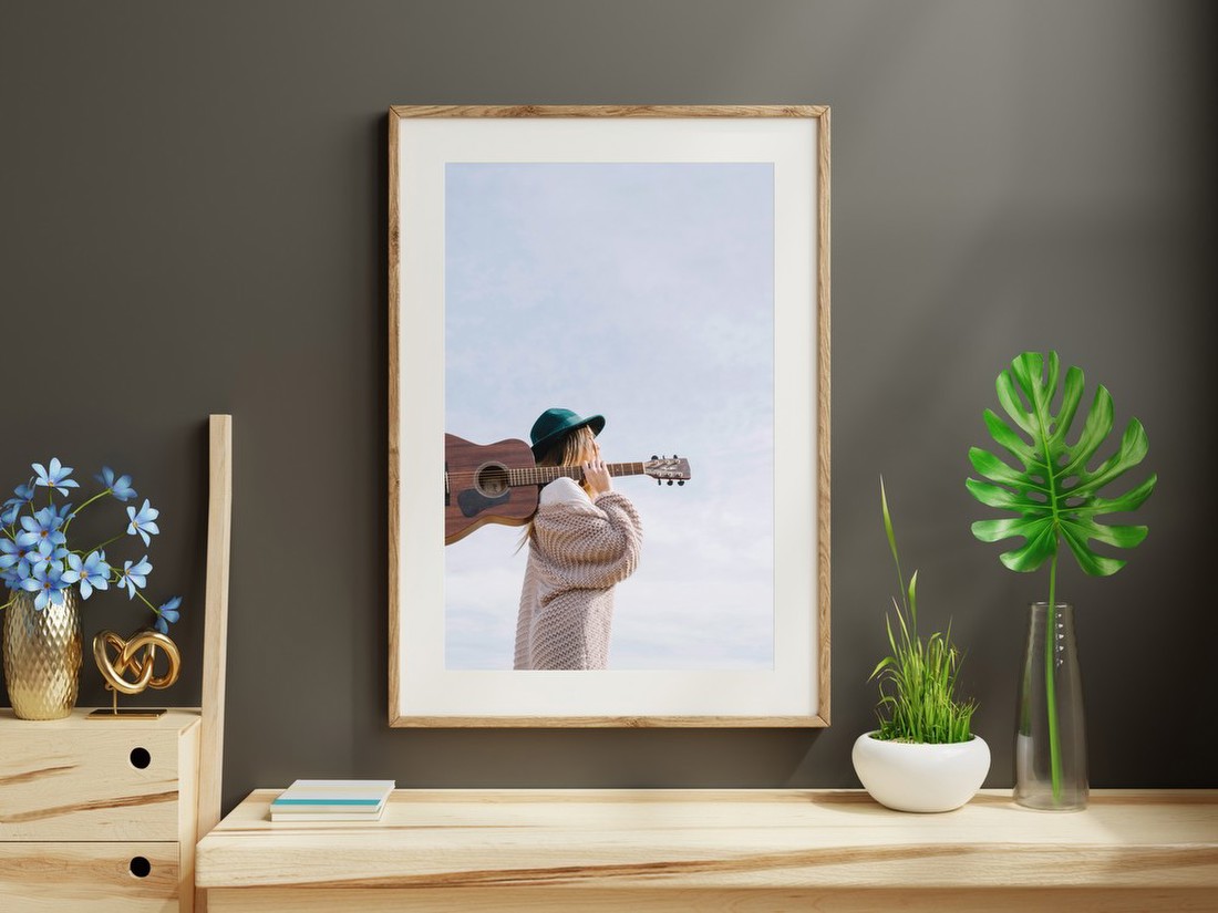 Girl with Guitar Outdoors