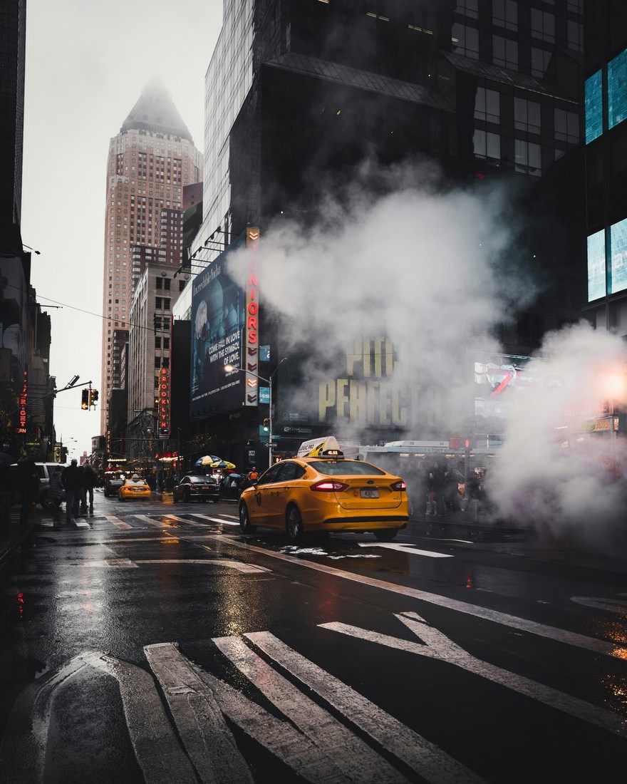 City Streets in the Mist