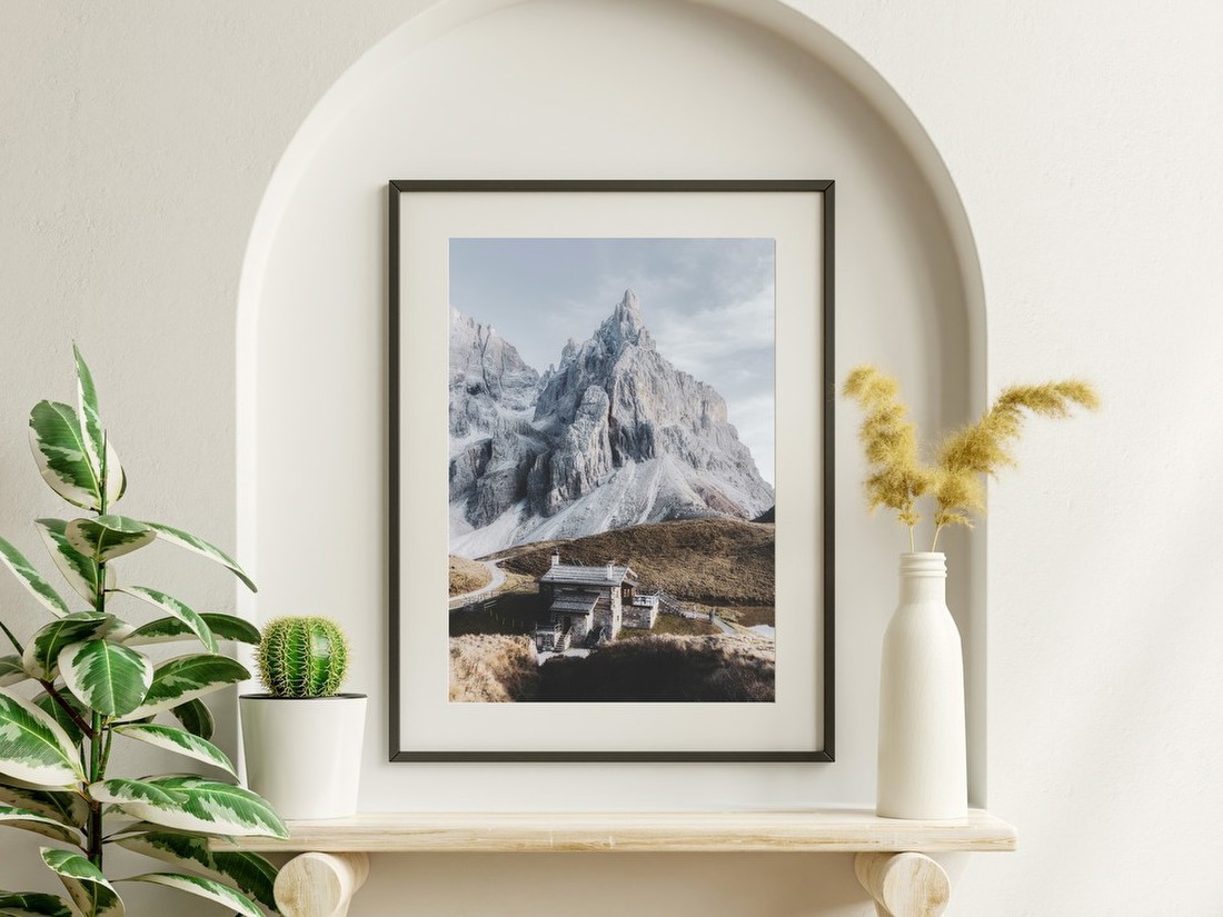 Alpine Cabin beneath Towering Peak