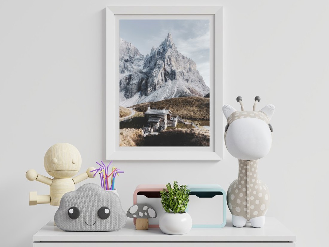 Alpine Cabin beneath Towering Peak