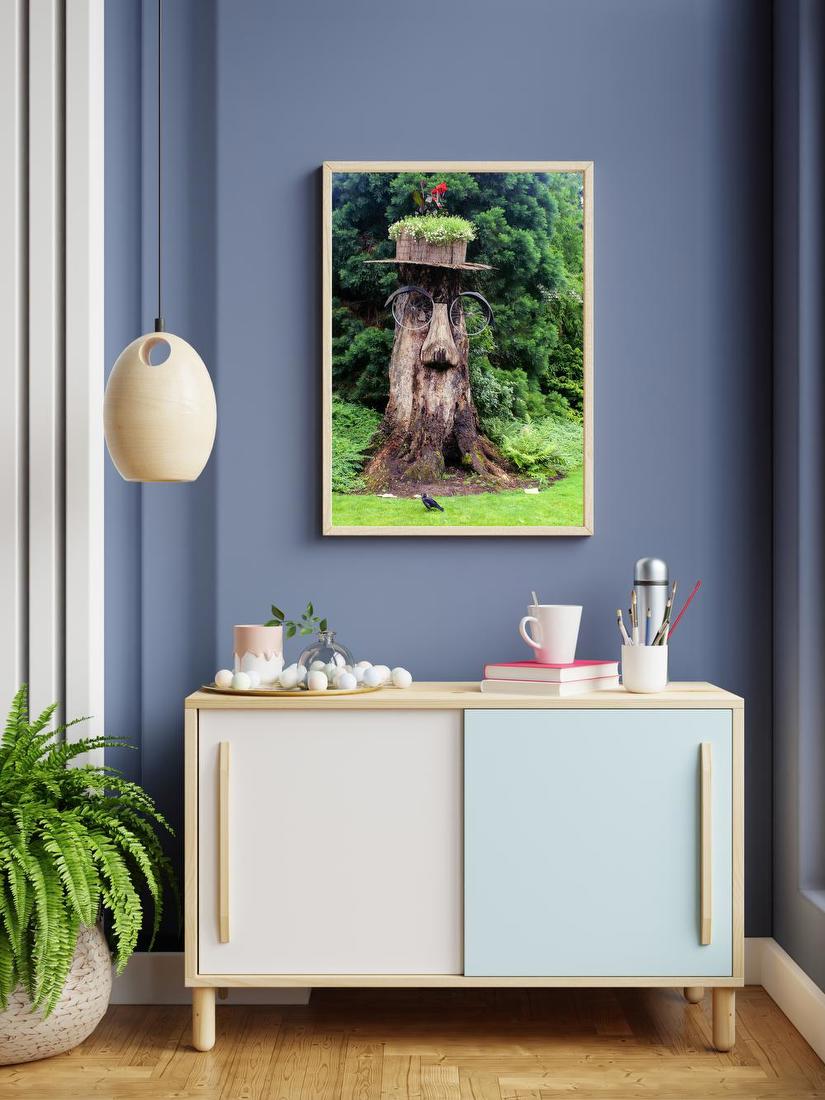 Whimsical Tree Face Sculpture