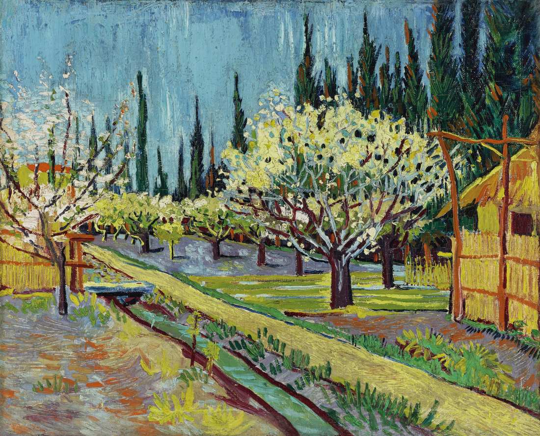 Orchard Bordered by Cypresses – Vincent van Gogh
