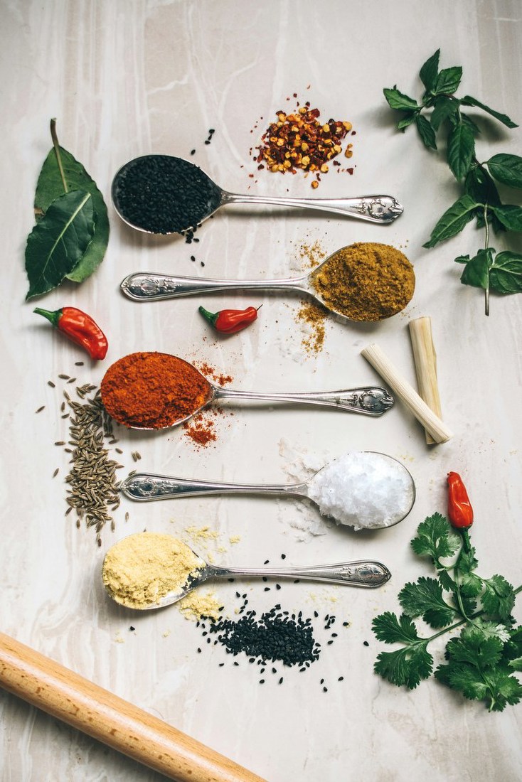 Assorted Spices Flatlay