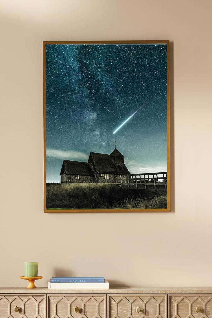 Meteor Over Rustic House