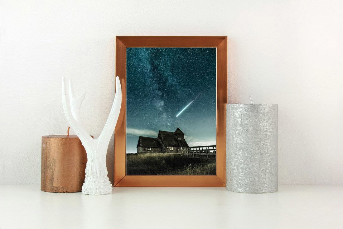 Meteor Over Rustic House