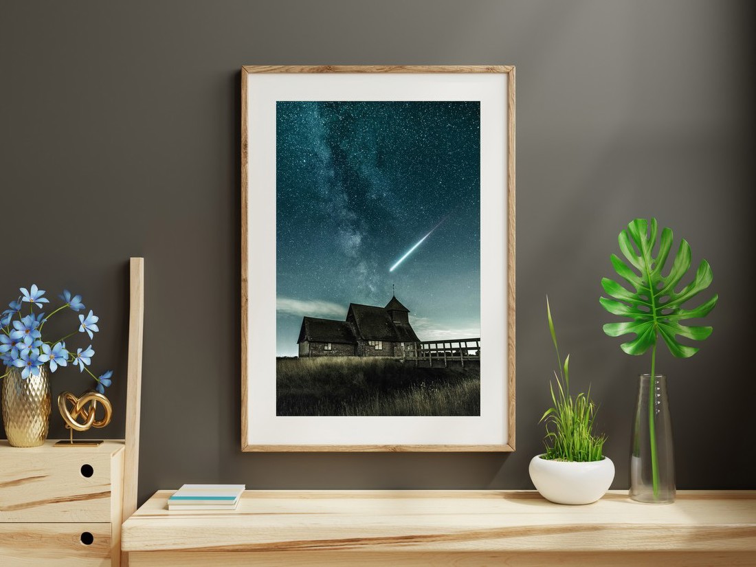 Meteor Over Rustic House