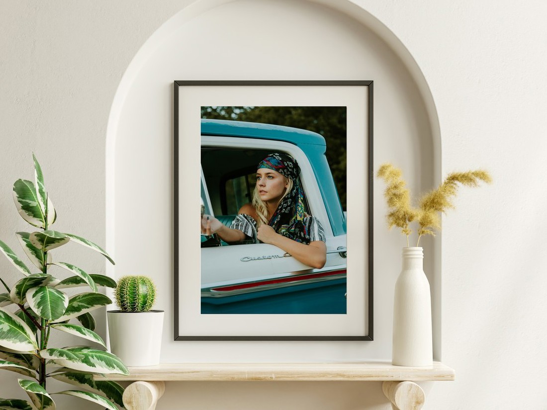 Woman in Vintage Truck
