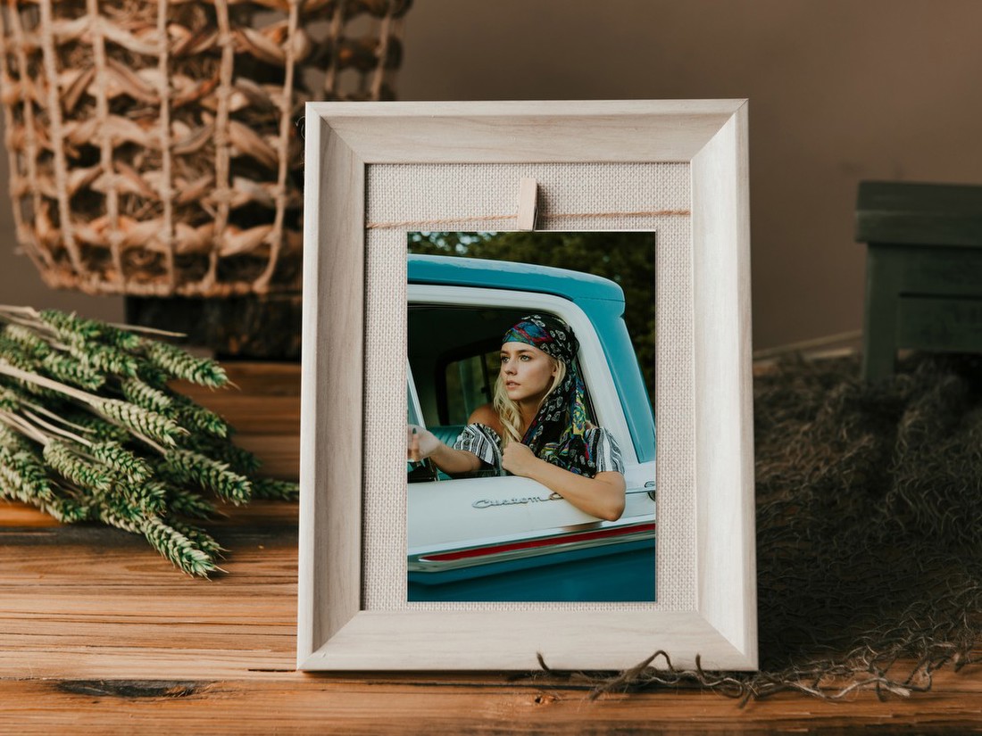 Woman in Vintage Truck