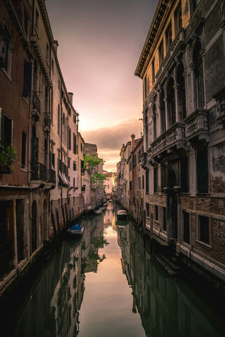 Sunset Canal Reflection