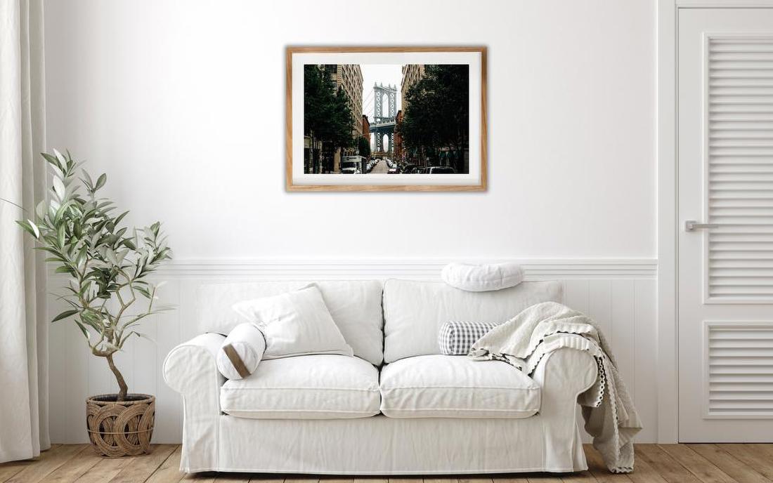 Bridge Framed by City Street
