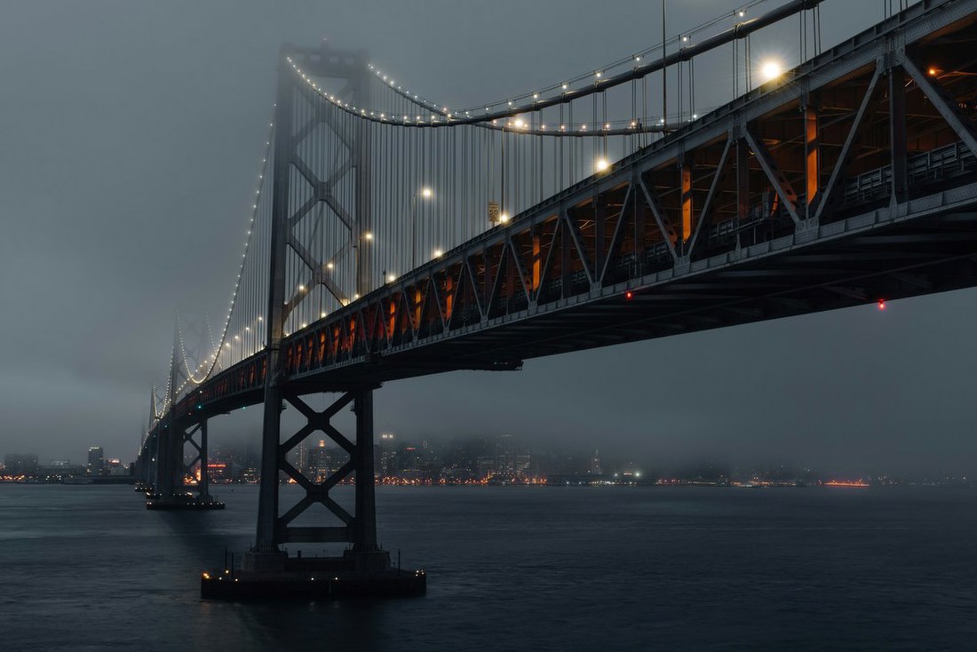 Foggy Night Bridge