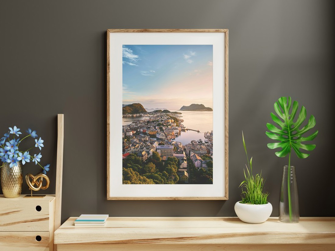 Coastal City at Sunset