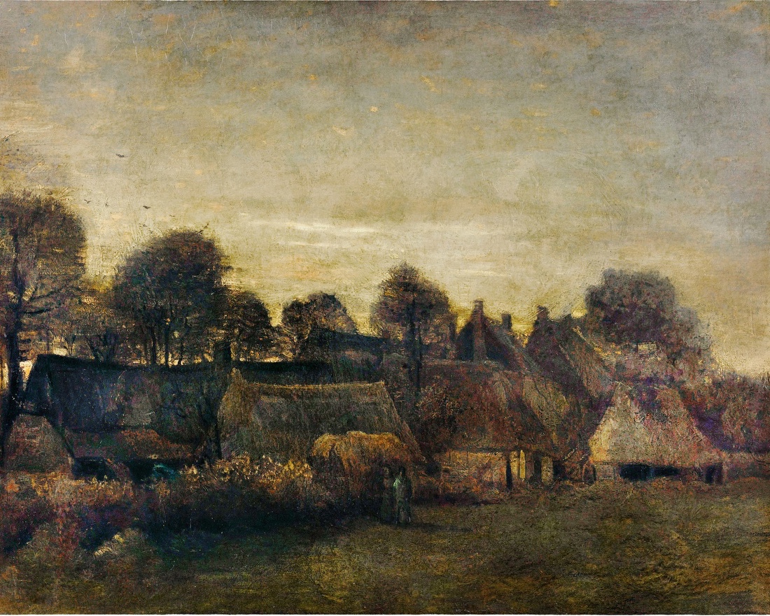 Farming Village at Twilight – Vincent van Gogh