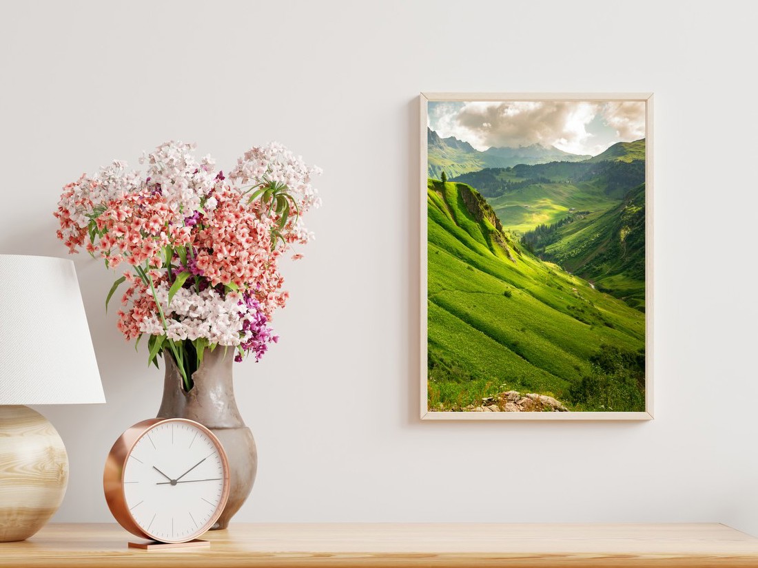 Sunlit Mountain Valley