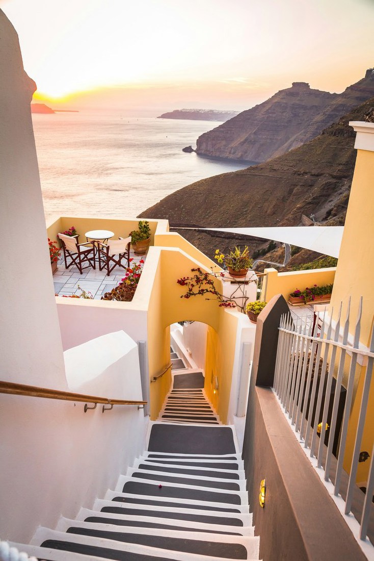 Sunset Steps by the Sea