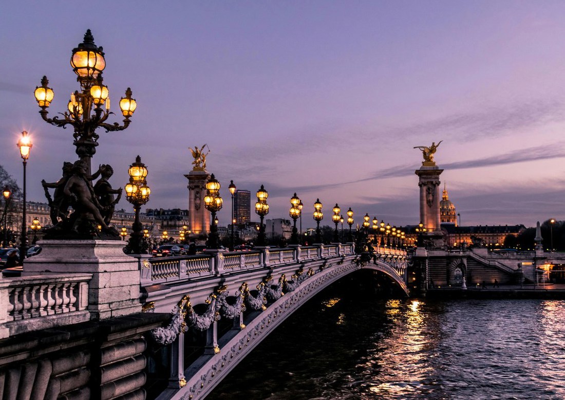 Paris Bridge at Dusk