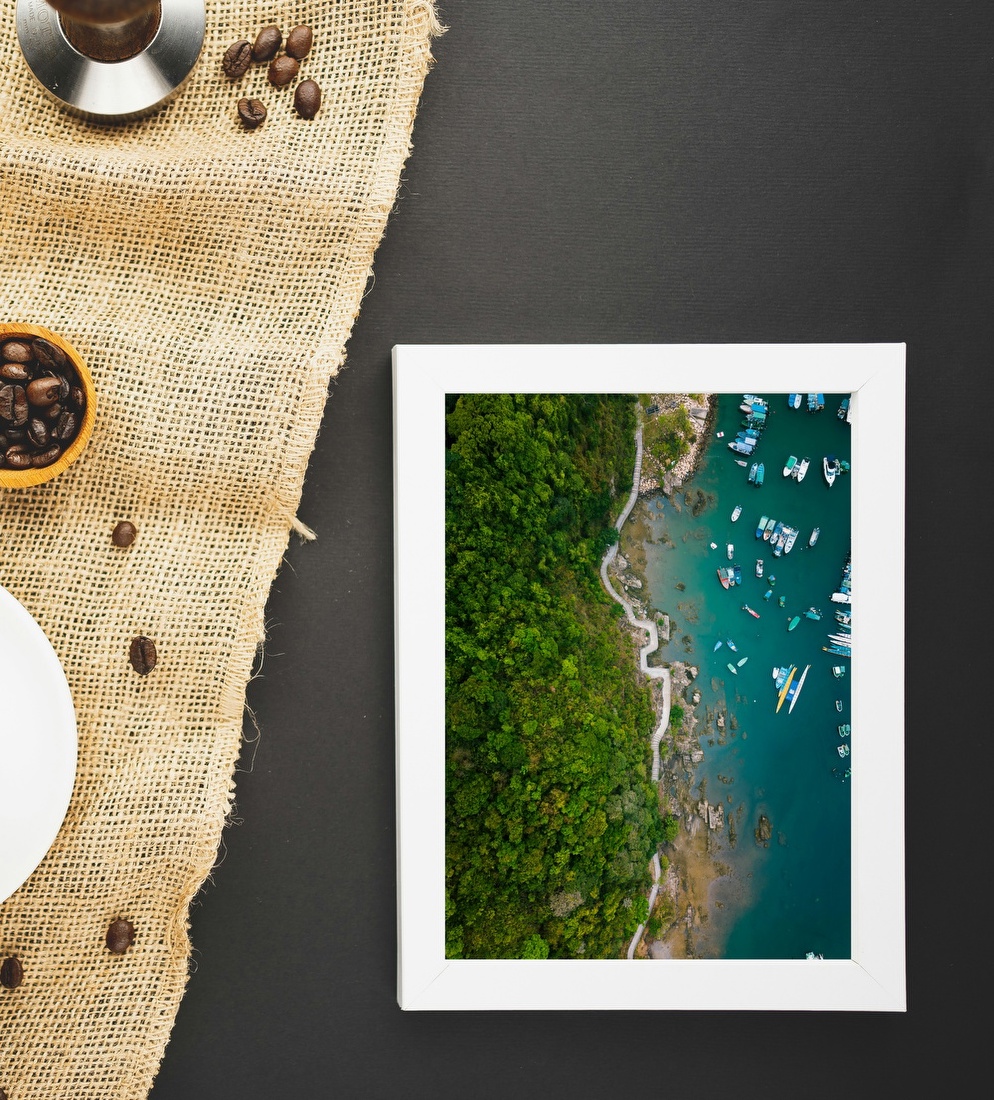 Coastal Path and Harbor from Above