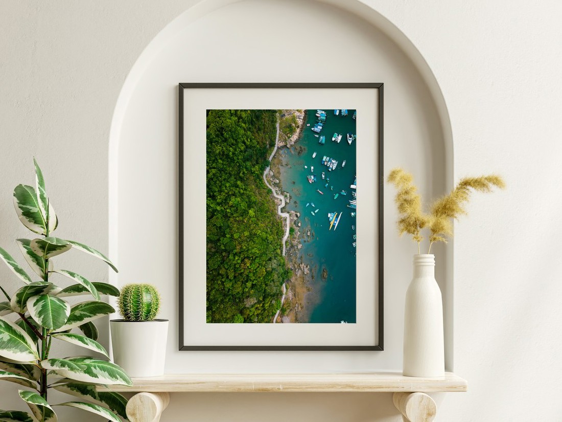 Coastal Path and Harbor from Above