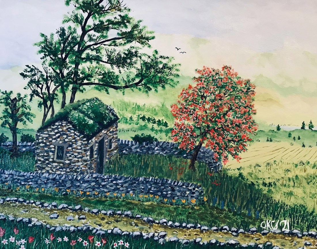 Stone Cottage in Spring