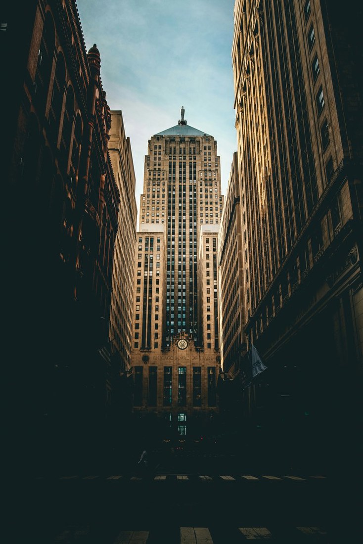 Tower Framed by City Streets