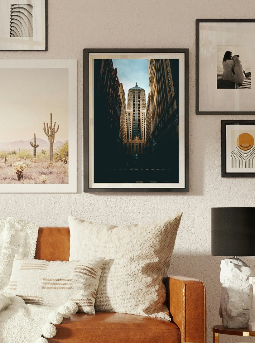 Tower Framed by City Streets
