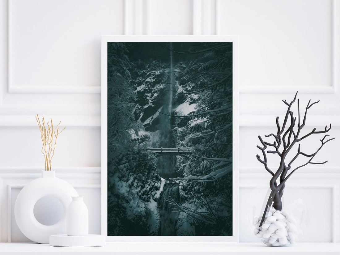 Winter Waterfall Bridge