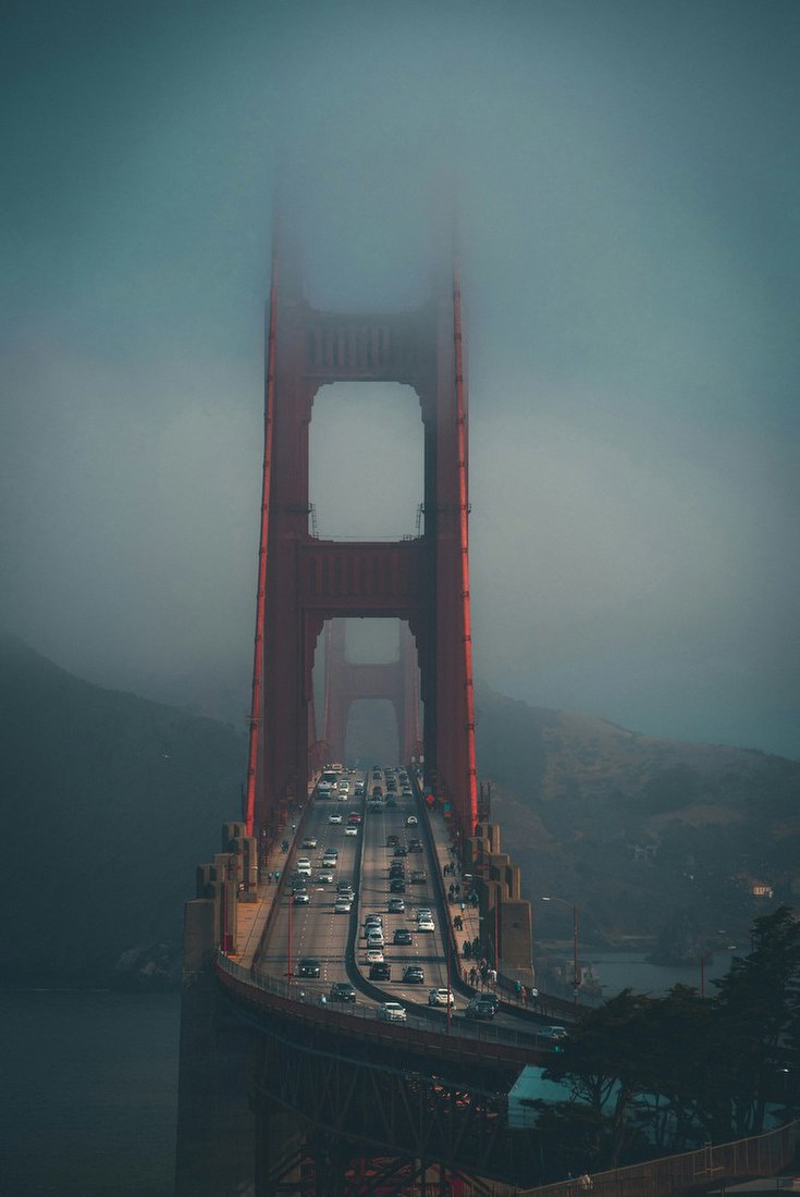 Foggy Bridge Crossing