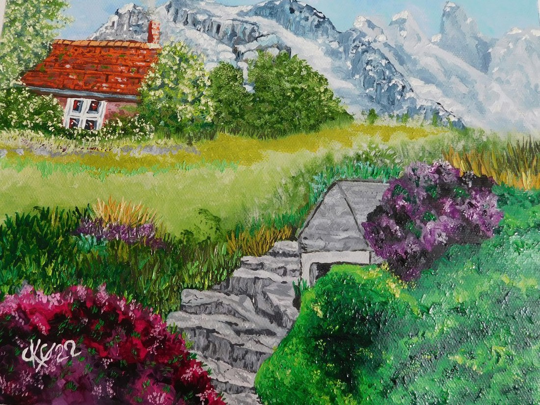 Mountain Cottage Landscape