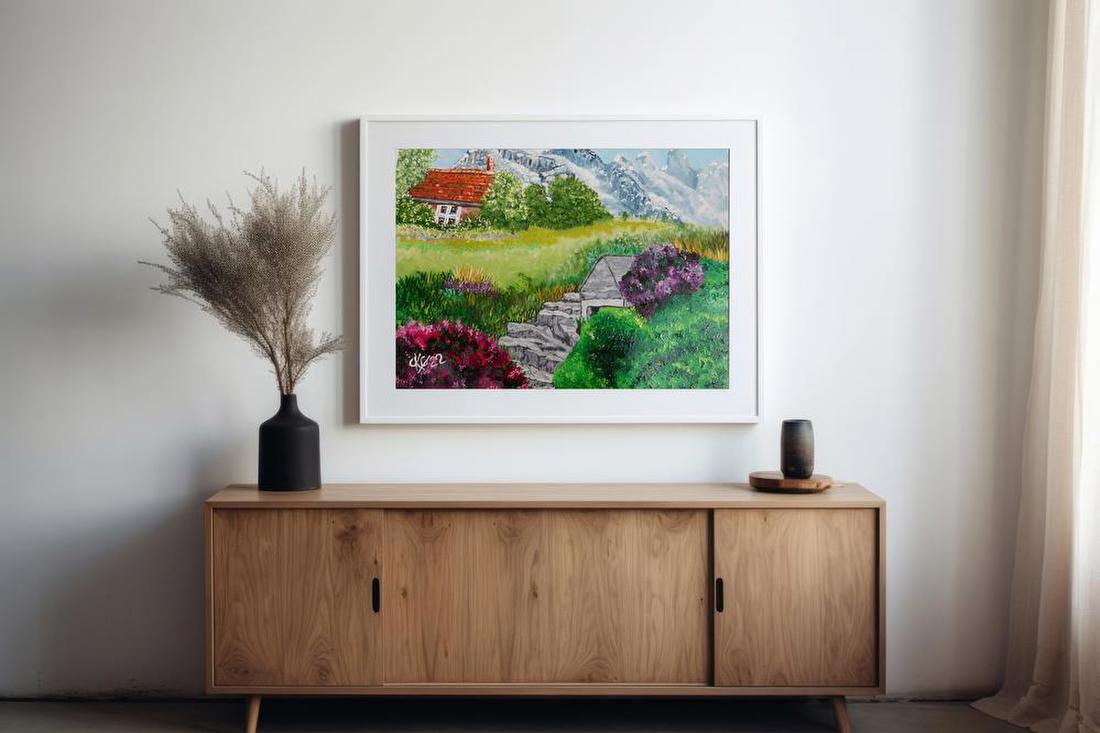 Mountain Cottage Landscape