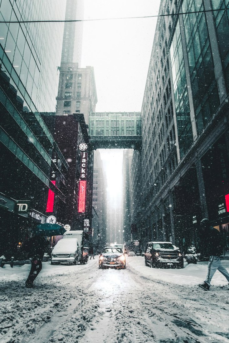 Snowy City Street