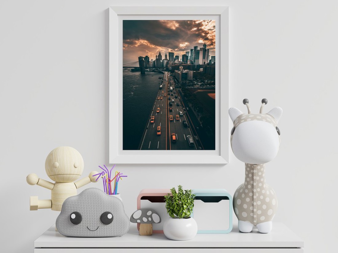Sunset Over Urban Highway