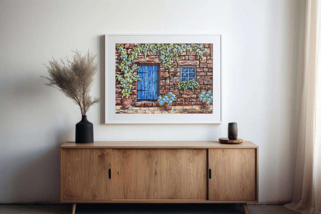 Stone Cottage with Blue Door