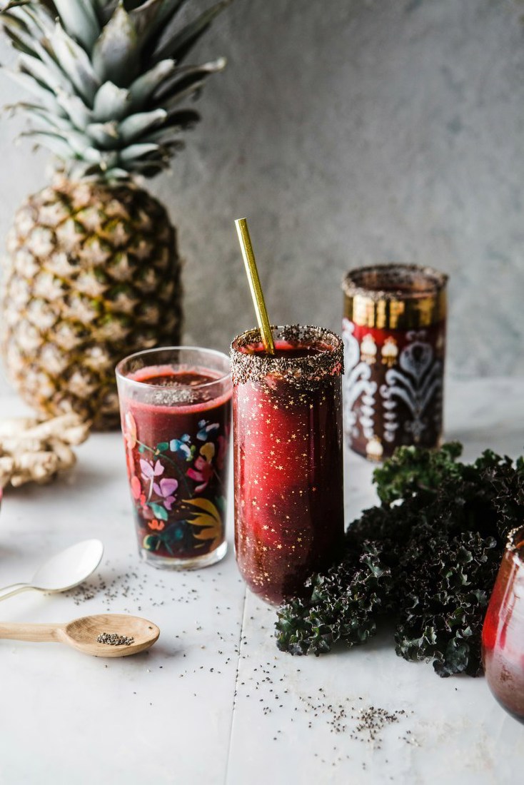 Vibrant Red Smoothie Setup