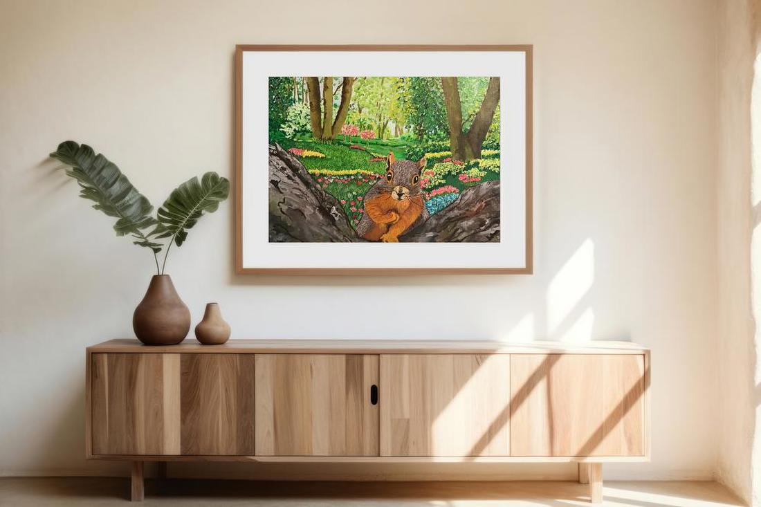 Squirrel in Spring Garden