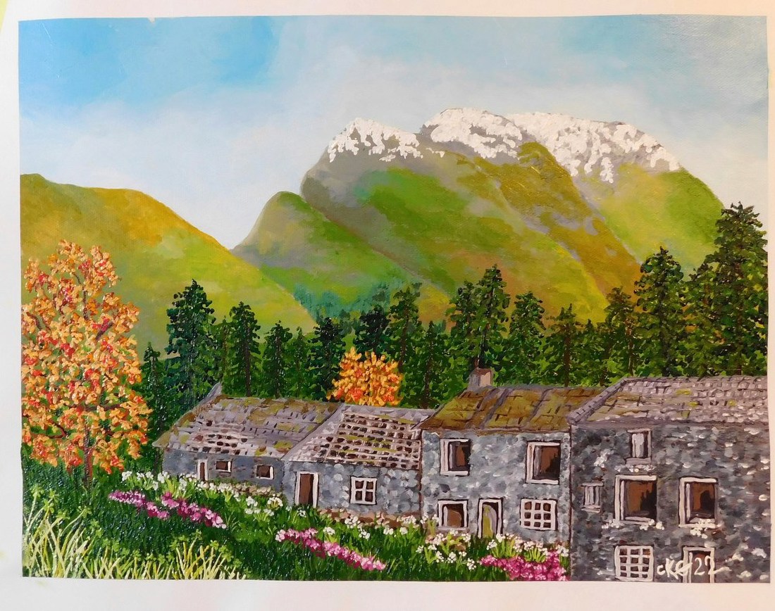 Mountain Village Landscape