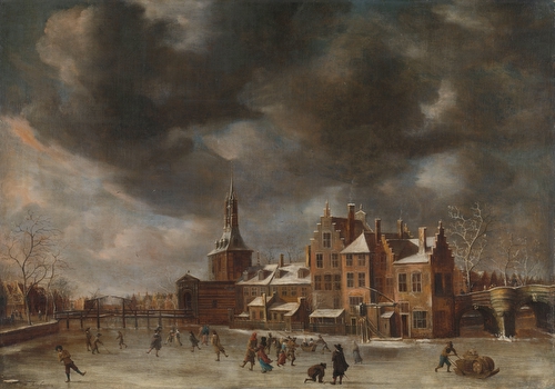 The Blauwpoort in Leiden in Winter