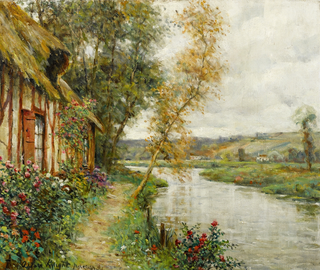 A Cottage by a River, Normandy – Louis Aston Knight