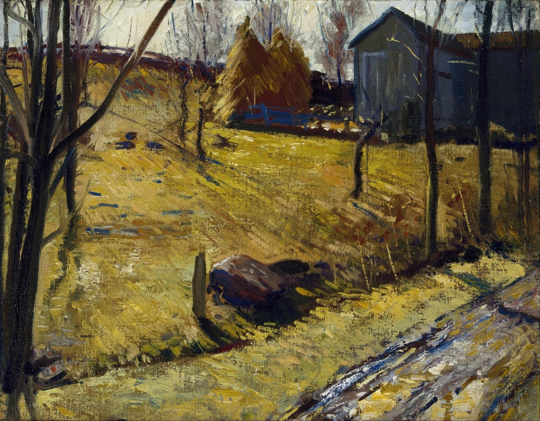 Haystacks and Barn – George Wesley Bellows