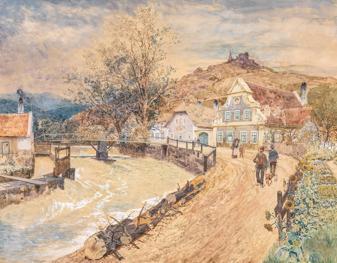 Motif from the Wachau with Ruin Dürnstein – Rudolf Weber